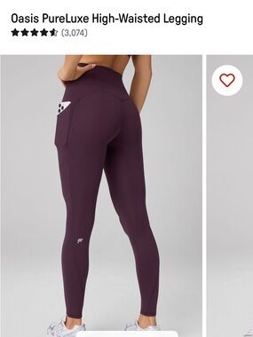 Fabletics Oasis High-Waisted Legging in oxblood color